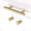 imageDECRAFTS 10PCS Brushed Brass Gold Decorative Cabinet Knobs Solid Pure Copper Kitchen Hardware Cupboard Drawer Dresser Pulls Cone