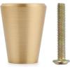 imageDECRAFTS 10PCS Brushed Brass Gold Decorative Cabinet Knobs Solid Pure Copper Kitchen Hardware Cupboard Drawer Dresser Pulls Cone