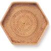 imageDECRAFTS Hexagon Rattan Serving Tray for Coffee Table Woven Decorative Basket Trays for Ottoman Natural 98inch x 2inch87 x 87 x 18