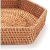 imageDECRAFTS Hexagon Rattan Serving Tray for Coffee Table Woven Decorative Basket Trays for Ottoman Natural 98inch x 2inch87 x 87 x 18