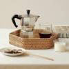imageDECRAFTS Hexagon Rattan Serving Tray for Coffee Table Woven Decorative Basket Trays for Ottoman Natural 98inch x 2inch98 x 98 x 2