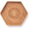 imageDECRAFTS Hexagon Rattan Serving Tray for Coffee Table Woven Decorative Basket Trays for Ottoman Natural 98inch x 2inch98 x 98 x 2