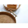 imageDECRAFTS Round Rattan Tray Woven Bread Basket with Handles Small Cracker Tray for Serving Dinner Parties Coffee Table Tea Natural 11 inches Diameter126 inch