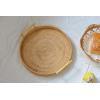 imageDECRAFTS Round Rattan Tray Woven Bread Basket with Handles Small Cracker Tray for Serving Dinner Parties Coffee Table Tea Natural 11 inches Diameter126 inch