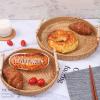 imageDECRAFTS Round Rattan Tray Woven Bread Basket with Handles Small Cracker Tray for Serving Dinner Parties Coffee Table Tea Natural 11 inches Diameter126 inch