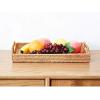 imageHandWoven Rattan Rectangular Serving Tray with Handles for Breakfast Drinks Snack for Coffee Table 145x102x14inches17x114x18inches