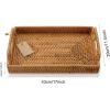 imageHandWoven Rattan Rectangular Serving Tray with Handles for Breakfast Drinks Snack for Coffee Table 145x102x14inches17x114x18inches