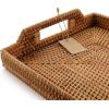 imageHandWoven Rattan Rectangular Serving Tray with Handles for Breakfast Drinks Snack for Coffee Table 145x102x14inches17x114x18inches