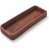 imageRattan Bathroom Vanity Trays Toilet Tank Baskets Long Narrow Hand Towel Storage Basket for Storage Decorative Honey Brown 102 x 49 x 18 inchHoney Brown
