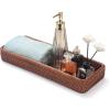 imageRattan Bathroom Vanity Trays Toilet Tank Baskets Long Narrow Hand Towel Storage Basket for Storage Decorative Honey Brown 102 x 49 x 18 inchHoney Brown