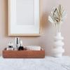 imageRattan Bathroom Vanity Trays Toilet Tank Baskets Long Narrow Hand Towel Storage Basket for Storage Decorative Honey Brown 102 x 49 x 18 inchHoney Brown