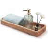 imageRattan Bathroom Vanity Trays Toilet Tank Baskets Long Narrow Hand Towel Storage Basket for Storage Decorative Honey Brown 102 x 49 x 18 inchNatural