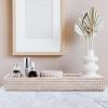 imageRattan Bathroom Vanity Trays Toilet Tank Baskets Long Narrow Hand Towel Storage Basket for Storage Decorative Honey Brown 102 x 49 x 18 inchWhitewash