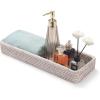 imageRattan Bathroom Vanity Trays Toilet Tank Baskets Long Narrow Hand Towel Storage Basket for Storage Decorative Honey Brown 102 x 49 x 18 inchWhitewash
