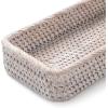 imageRattan Bathroom Vanity Trays Toilet Tank Baskets Long Narrow Hand Towel Storage Basket for Storage Decorative Honey Brown 102 x 49 x 18 inchWhitewash