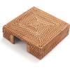 imageRattan Napkin Holder Rectangle Woven Flat Napkin Basket Tray For Tables 95quot x 55quot x 2quot RectangleSquare