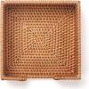imageRattan Napkin Holder Rectangle Woven Flat Napkin Basket Tray For Tables 95quot x 55quot x 2quot RectangleSquare
