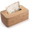 imageRattan Tissue Box Cover Natural Woven Facial Napkin Holder Rectangular 10 x 61 x 41 Inch WhiteNatural
