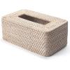 imageRattan Tissue Box Cover Natural Woven Facial Napkin Holder Rectangular 10 x 61 x 41 Inch WhiteWhite