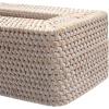 imageRattan Tissue Box Cover Natural Woven Facial Napkin Holder Rectangular 10 x 61 x 41 Inch WhiteWhite