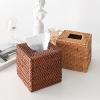 imageRattan Tissue Box Cover Natural Woven Facial Napkin Holder Square Honey Brown 55x55x59 InchHoney Brown