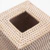 imageRattan Tissue Box Cover Natural Woven Facial Napkin Holder Square Honey Brown 55x55x59 InchWhite