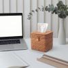 imageRattan Tissue Box Cover Natural Woven Facial Napkin Holder Square with Lid 57 x 57 x 55 Inch NaturalNatural