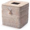 imageRattan Tissue Box Cover Natural Woven Facial Napkin Holder Square with Lid 57 x 57 x 55 Inch NaturalWhite