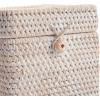 imageRattan Tissue Box Cover Natural Woven Facial Napkin Holder Square with Lid 57 x 57 x 55 Inch NaturalWhite