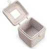 imageRattan Tissue Box Cover Natural Woven Facial Napkin Holder Square with Lid 57 x 57 x 55 Inch NaturalWhite