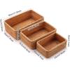 imageRound Rattan Fruit Baskets Woven Storage Bowls Key Holder Stackable for Shelf Kitchen Tabletop Natural Set of 3Rectangular