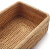 imageRound Rattan Fruit Baskets Woven Storage Bowls Key Holder Stackable for Shelf Kitchen Tabletop Natural Set of 3Rectangular