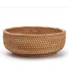 imageRound Rattan Fruit Baskets Woven Storage Bowls Key Holder Stackable for Shelf Kitchen Tabletop Natural Set of 3Round