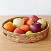 imageRound Rattan Serving Tray Decorative Woven Ottoman Trays with Handles for Coffee Table Natural Small 118 inch x 24 inchNatural
