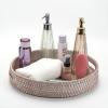 imageRound Rattan Serving Tray Decorative Woven Ottoman Trays with Handles for Coffee Table Natural Small 118 inch x 24 inchWhitewash