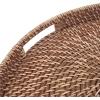 imageRound Rattan Woven Serving Tray with Handles Ottoman Tray for Breakfast Drinks Snacks for Coffee Table Home Decorative Honey Brown 138quotx2quotHoney Brown