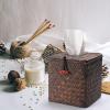 imageSeagrass Square Tissue Box Cover Woven Napkin Holder Decorative for Bathroom Farmhouse Coffee 55 x 55 x 55 InchCoffee
