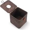 imageSeagrass Square Tissue Box Cover Woven Napkin Holder Decorative for Bathroom Farmhouse Whitewash 55 x 55 x 55 InchCoffee