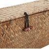 imageSeagrass Storage Basket with Lid Rectangular Small Woven Shelf Baskets with Sections for Organize Snack Toys WhitewashNatural 3 Sections