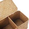 imageSeagrass Storage Basket with Lid Rectangular Small Woven Shelf Baskets with Sections for Organize Snack Toys WhitewashNatural 3 Sections