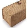 imageSeagrass Storage Basket with Lid Rectangular Small Woven Shelf Baskets with Sections for Organize Snack Toys WhitewashNatural 3 Sections