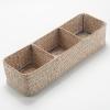 imageSeagrass Storage Basket with Lid Rectangular Small Woven Shelf Baskets with Sections for Organize Snack Toys WhitewashWhitewash 3 Sections without Lid