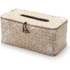 imageSeagrass Tissue Box Cover Rectangular Woven Napkin Holder Decorative for Bathroom Farmhouse Natural 10 x 55 x 42 InchWhitewash