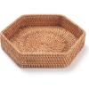 imageDECRAFTS Hexagon Rattan Serving Tray for Coffee Table Woven Decorative Basket Trays for Ottoman Natural 98inch x 2inch87 x 87 x 18
