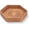 imageDECRAFTS Hexagon Rattan Serving Tray for Coffee Table Woven Decorative Basket Trays for Ottoman Natural 98inch x 2inch98 x 98 x 2