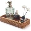 imageRattan Bathroom Vanity Trays Toilet Tank Baskets Long Narrow Hand Towel Storage Basket for Storage Decorative Honey Brown 102 x 49 x 18 inchNatural