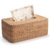 imageRattan Tissue Box Cover Natural Woven Facial Napkin Holder Rectangular 10 x 61 x 41 Inch WhiteNatural