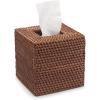 imageRattan Tissue Box Cover Natural Woven Facial Napkin Holder Square Honey Brown 55x55x59 InchHoney Brown