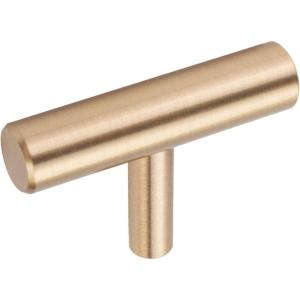 imageDECRAFTS 10PCS Brushed Brass Cabinet Knobs Gold Drawer Dresser Pulls Decorative Solid Kitchen Cupboard Hardware 2 Inch Diameter T Bar