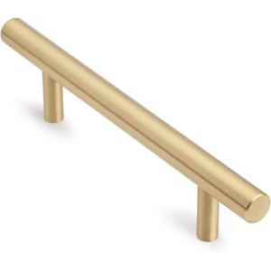 imageDECRAFTS 5PCS Gold Cabinet Pulls Solid Brass Drawer Handles Kitchen Dress Cupboard Hardware 59inch Overall Length 38inch Hole Center